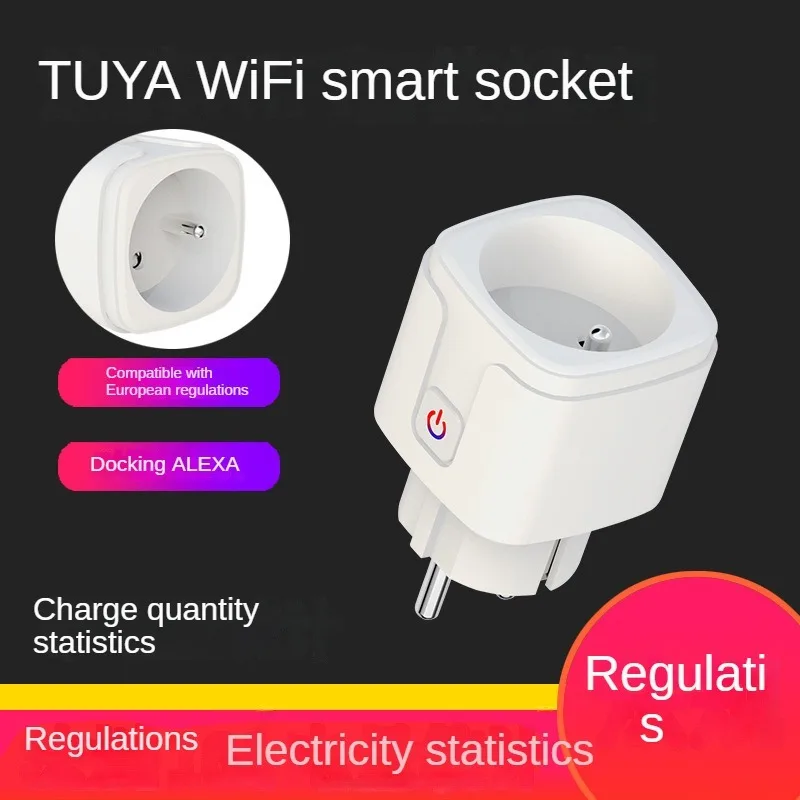 Tuya WIFI Smart Socket FR Intelligent Suitable for Smart Life Supports Tmall Genie Alexa and Google Home Voice Control