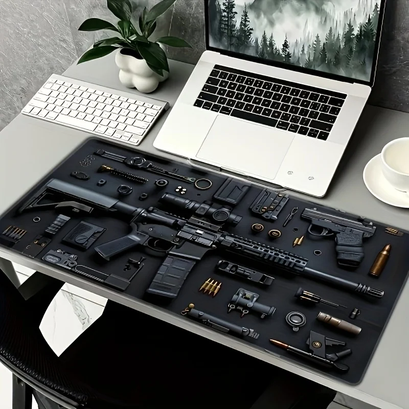 

Большой коврик для мыши GunLarge, удлиненный игровой коврик для мыши, нескользящий резиновый коврик для стола, аксессуары для ноутбуков, игровой коврик, настольный коврик, гаджеты для офисного стола