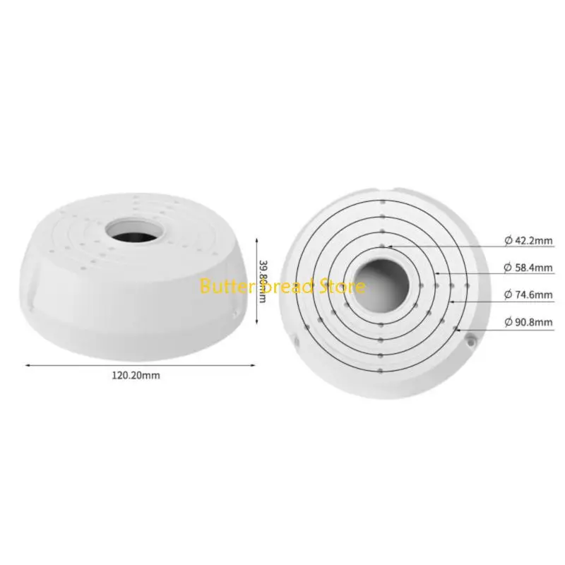 W89C CCTV Camera Mounting Box Camera Base Junction Box for Security Dome Camera Wall Ceiling Mount Hide Cable Junction Base