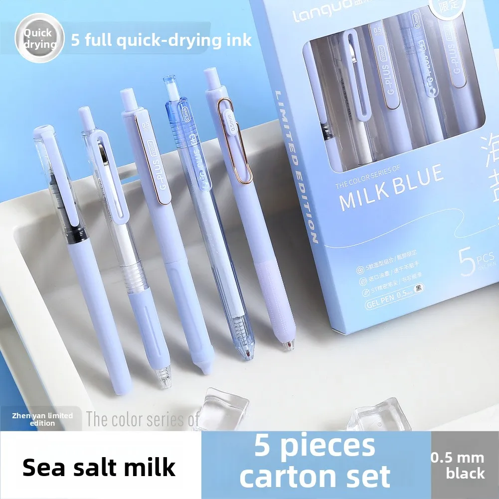 قلم جل سريع الجفاف قابل للسحب، قلم دراسة حبر محايد للكتابة بسلاسة، قبضة مريحة، مستلزمات مدرسية مكتبية، جودة عالية قابلة لإعادة الملء