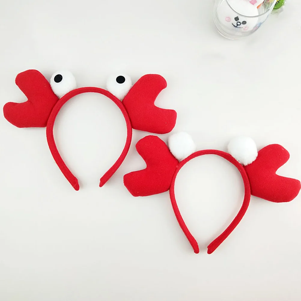 

2 Pcs Cosplay Crab Headdress Red Headband Hair Hoops Makeup Headwear Halloween Clothing Headbands For Women