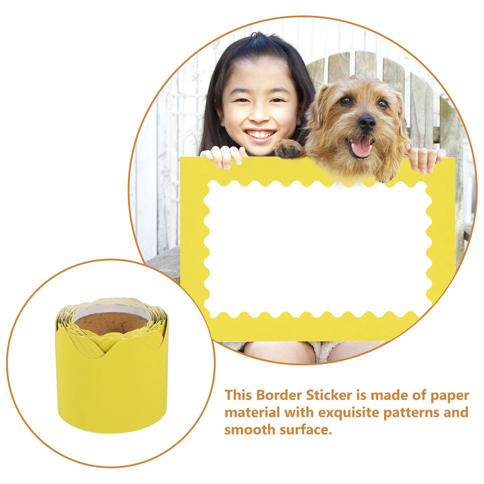 

1 Roll Scalloped Paper For Bulletin Board Classroom Decor Blackboard Diy Border Decor Wear-Resistant Cartoon Bulletin Board