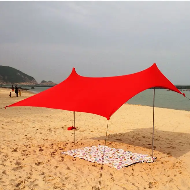 Large Portable Shelter Tarp Sun Shade Canopy UPF50 UV Protection Beach Tent