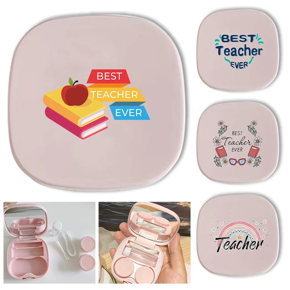 

Portable Contact Lens Organizer With Mirror Durable Contact Lens Case Teacher Initial Name 26 Letters Pattern