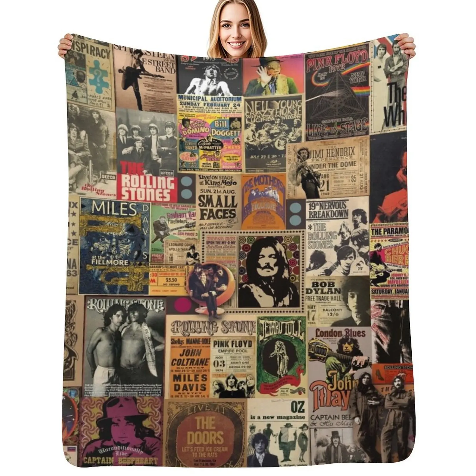 

Rock n' roll stories Throw Blanket heavy to sleep Shaggy Blankets