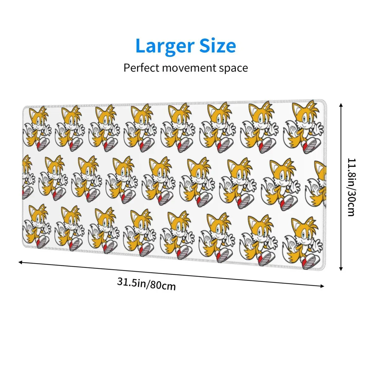 Miles Tails Prower Large Mouse Pad Computer Keyboard Mouse Mat Gaming PC Laptop Desk Mat Office Accessories Table Mats