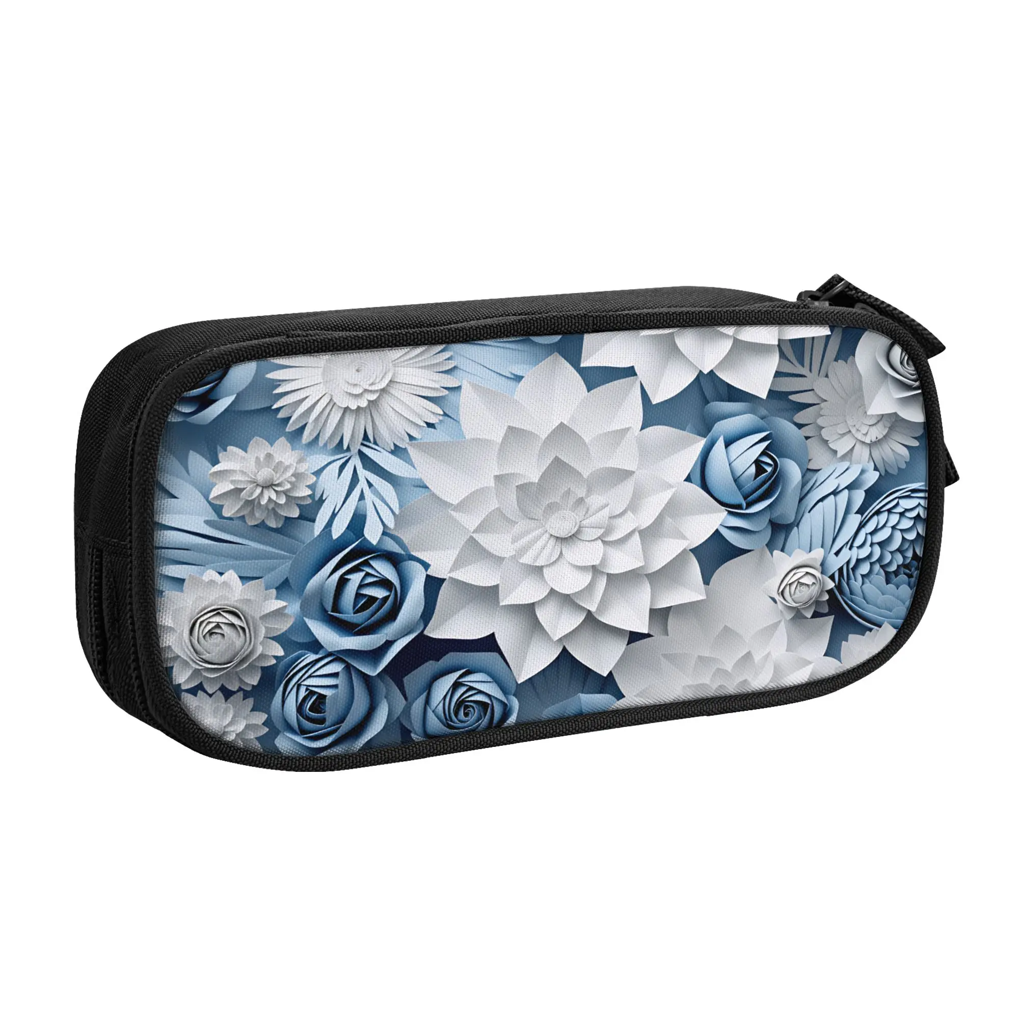 Luxury High 3D Floral Pencil Case for Girl Boy Large Storage Fashion Trend 3D Flowers Pen Box Bag School Supplies