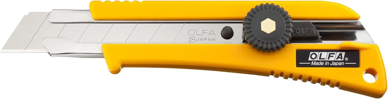

Heavy-Duty Utility Knife with Custom Cutting Depth, Rubber Grip for Precision, Snap-Off Blade System