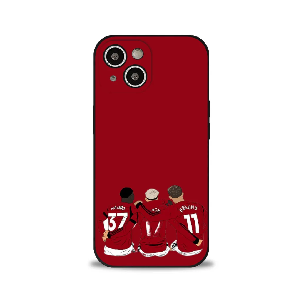 Kobbie Mainoo Alejandro Garnacho Rasmus Hojlund United Youth Trinity Minimalist Phone Case For iPhone 15 Pro Max Silicone Shell