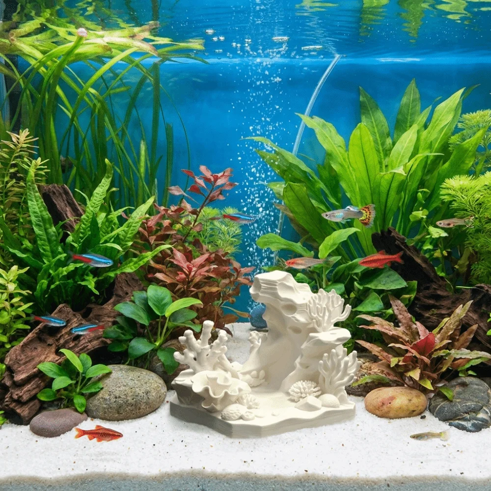 3D Printed Fish Tank Coral Reef Landscaping Natural Looking Irregular Fish and Shrimp Shelter House Plastic