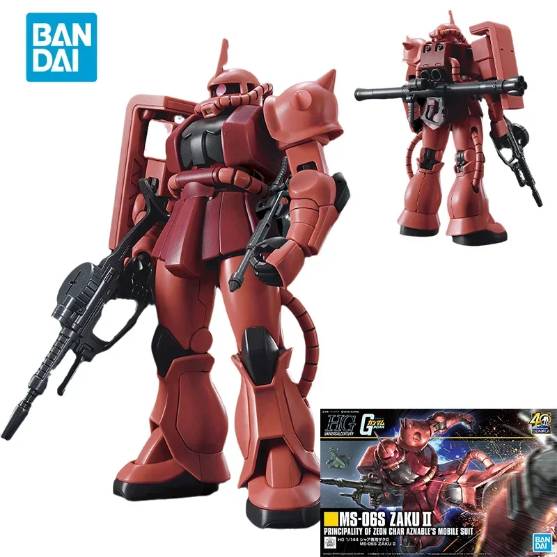 Spot Direct Delivery Bandai Original Anime Collectible GUNDAM Model HGUC 1/144 MS-06S ZAKUⅡ Action Figure Assembly Toys For Kids