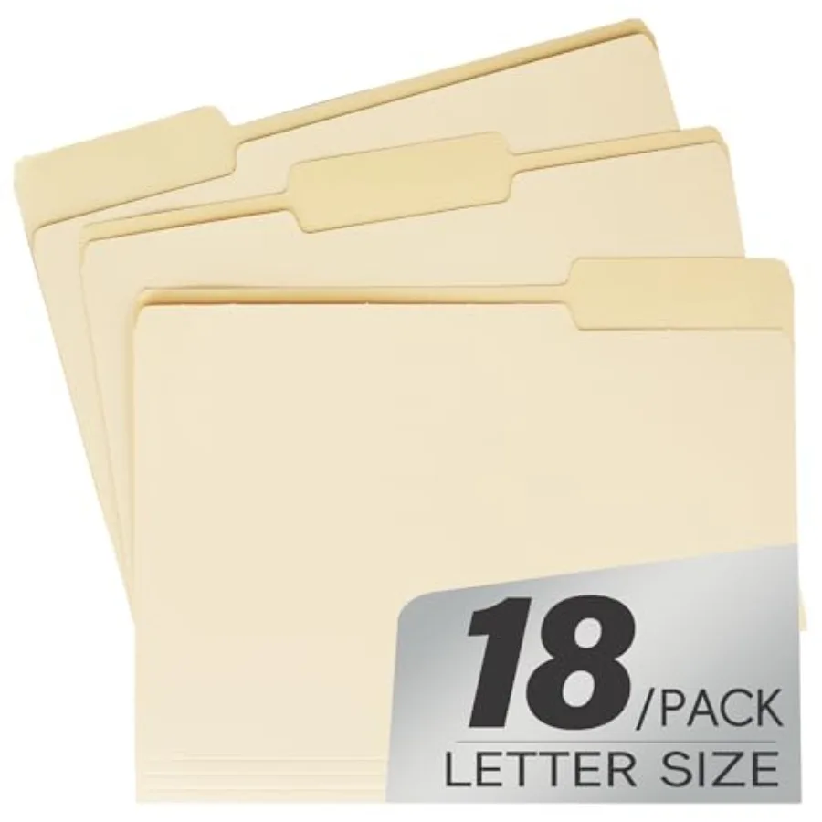 

Pack 1/3 File Folders, 1/3 Cut Tab Letter Size, Great for Organizing and Easy File Storage, Per Box