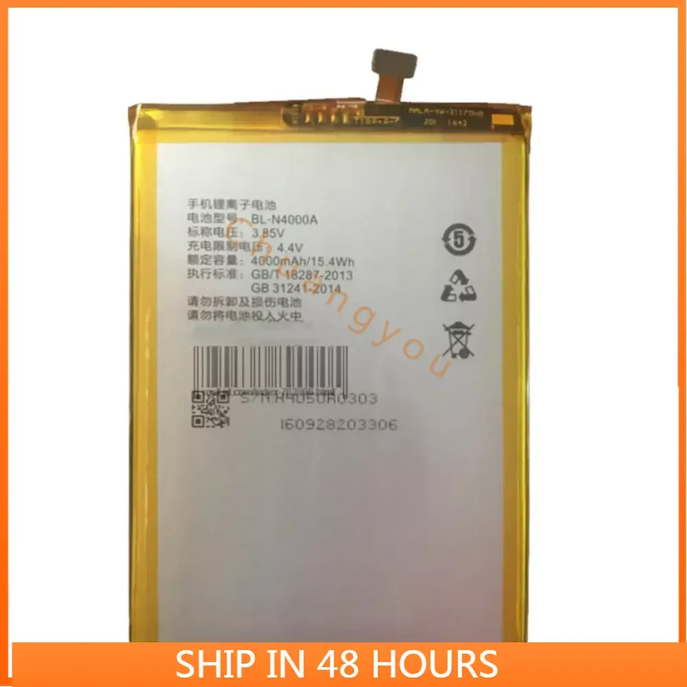 Battery 4000mAh 15.4Wh 3.85V Bl-n4000a for Gionee GN5003 gn5003s V187PRO BL-N4000A Cell phone batterie