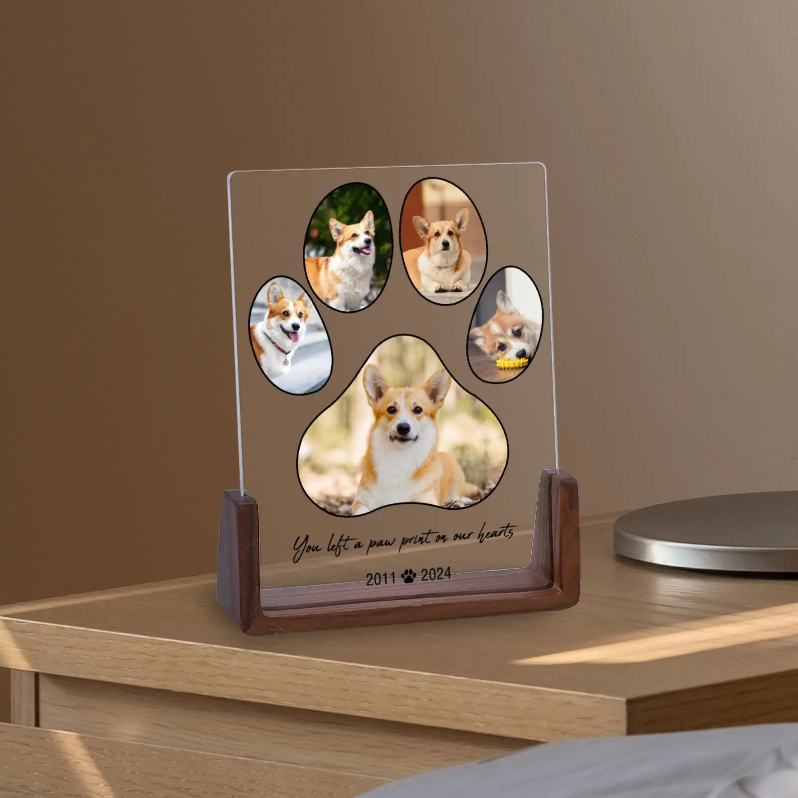 Custom Pet Photo Acrylic Plaque Cat Dog Loss Memorial Gift Desktop Display Picture Frames for Pet Owner Dog Dad Bereavement Gift