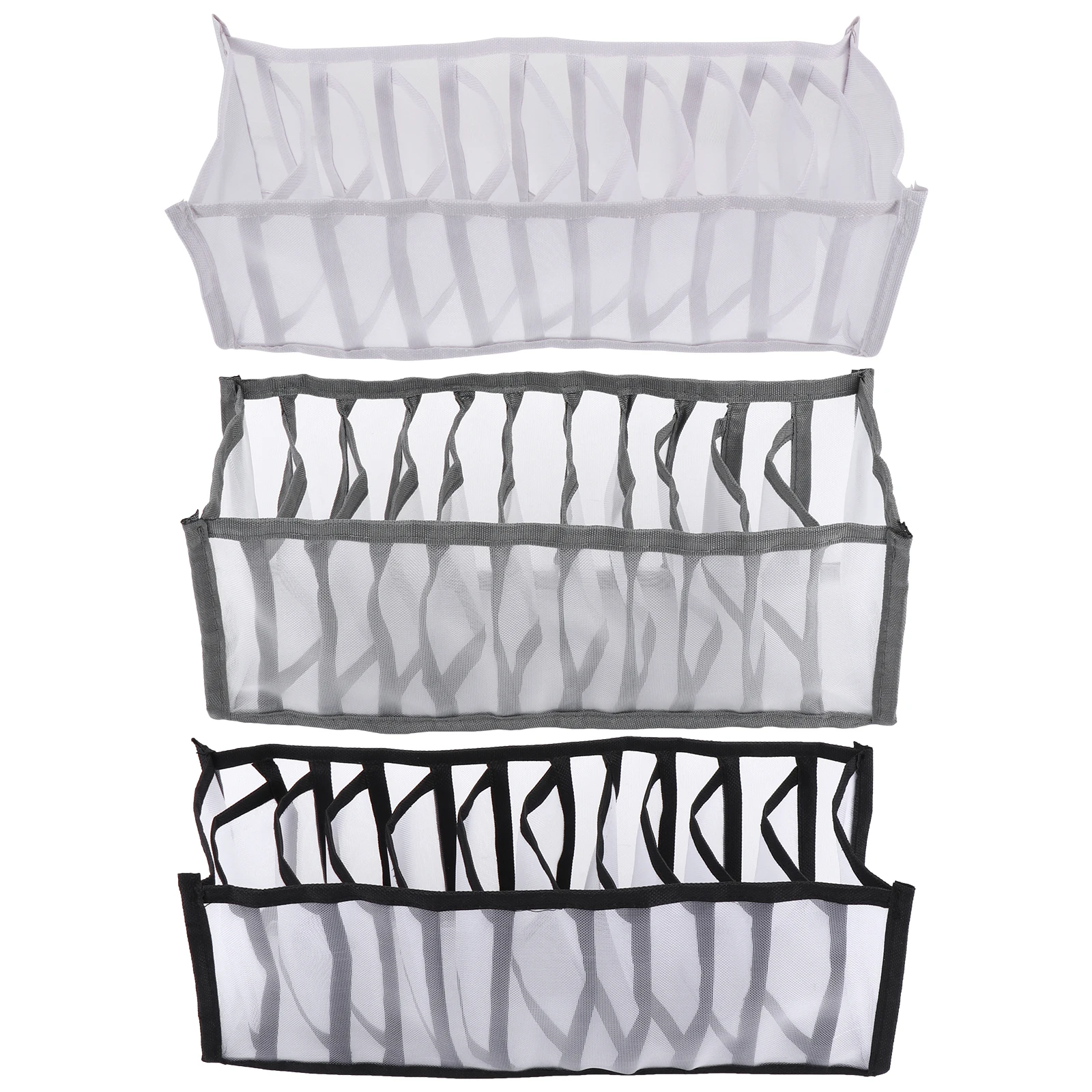 

3 Pcs Color Stackable Organizer Home Storage Boxes with Lids Drawer Organizers for Socks