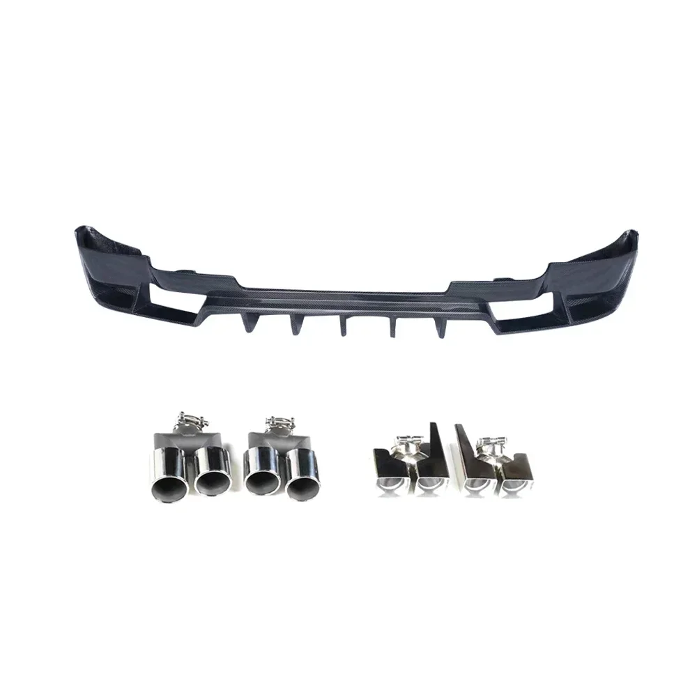 

Carbon Fiber Rear Bumper Diffuser With Exhaust Tips For Land Rover Defender 2020-2023