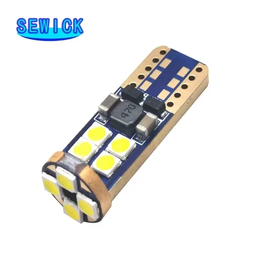 Imagen 2 del producto 100 Uds T10 CANBUS 12SMD 3030 12V-24V bombilla de luz trasera lateral de coche blanca t10 canbus sin errores w5w 194 168 led estilo de coche