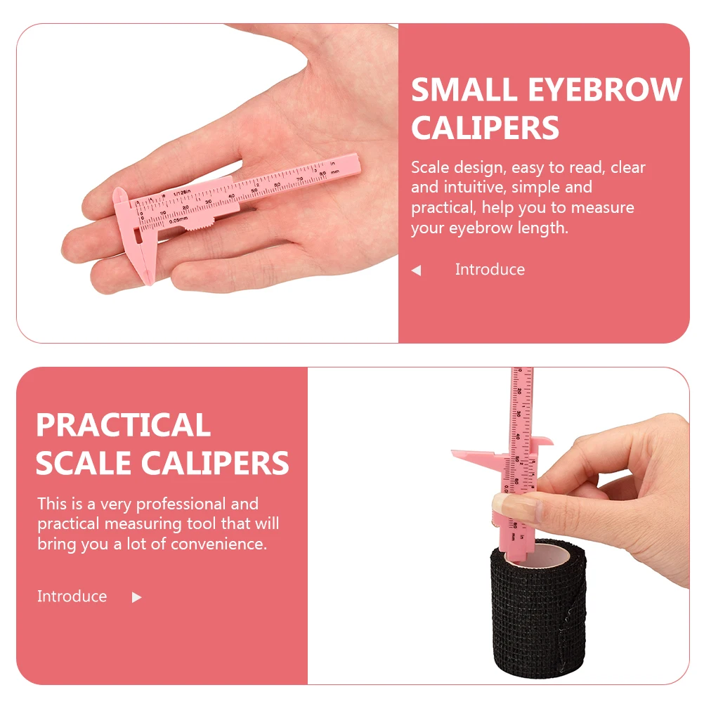 

10pcs Eyebrow Spacing Ruler 80mm Plastic Calipers Manual Sliding Facial Mapping Measuring Tool Makeup Supply Practical Scale