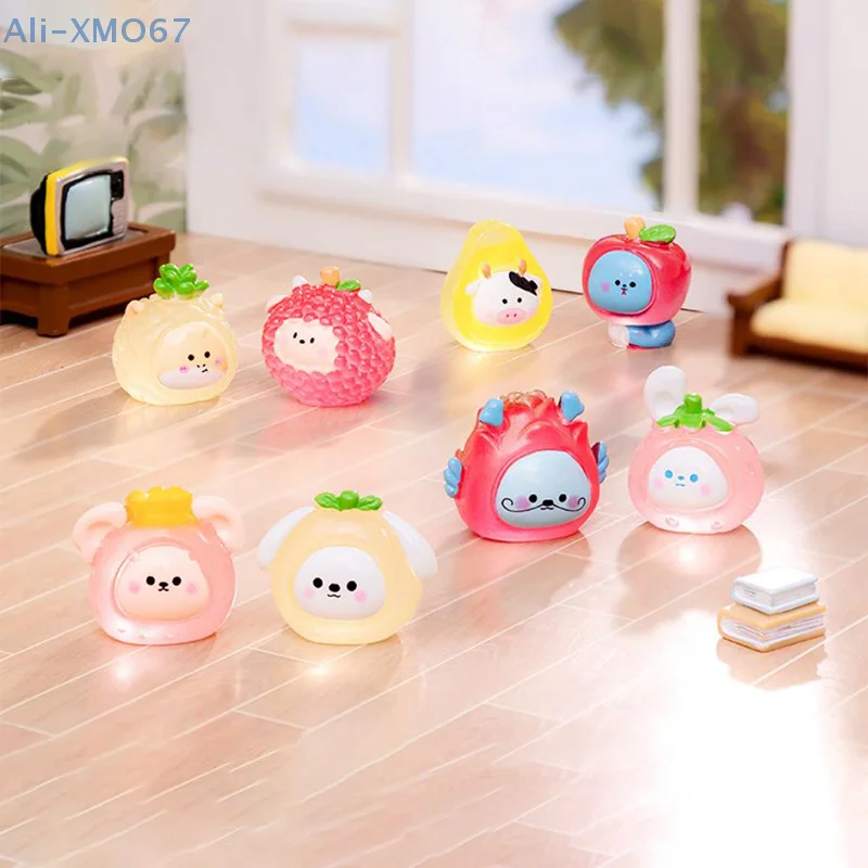 Mini Luminous Cute Twelve Chinese Zodiac Fruit Shaped Statue Micro Landscape Car Dashboard Home Ornaments image 2