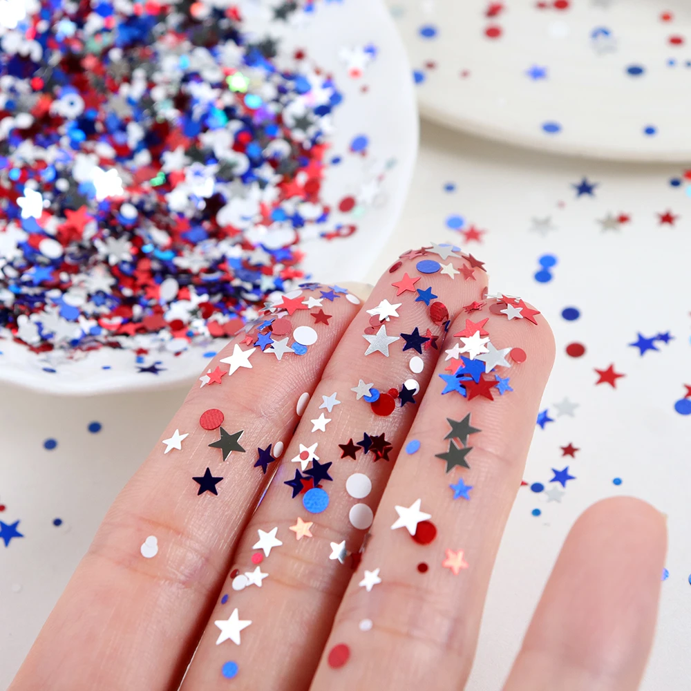 5g Red Blue Polka Dots Glitter - Art And Craft Independence Day recension och pris