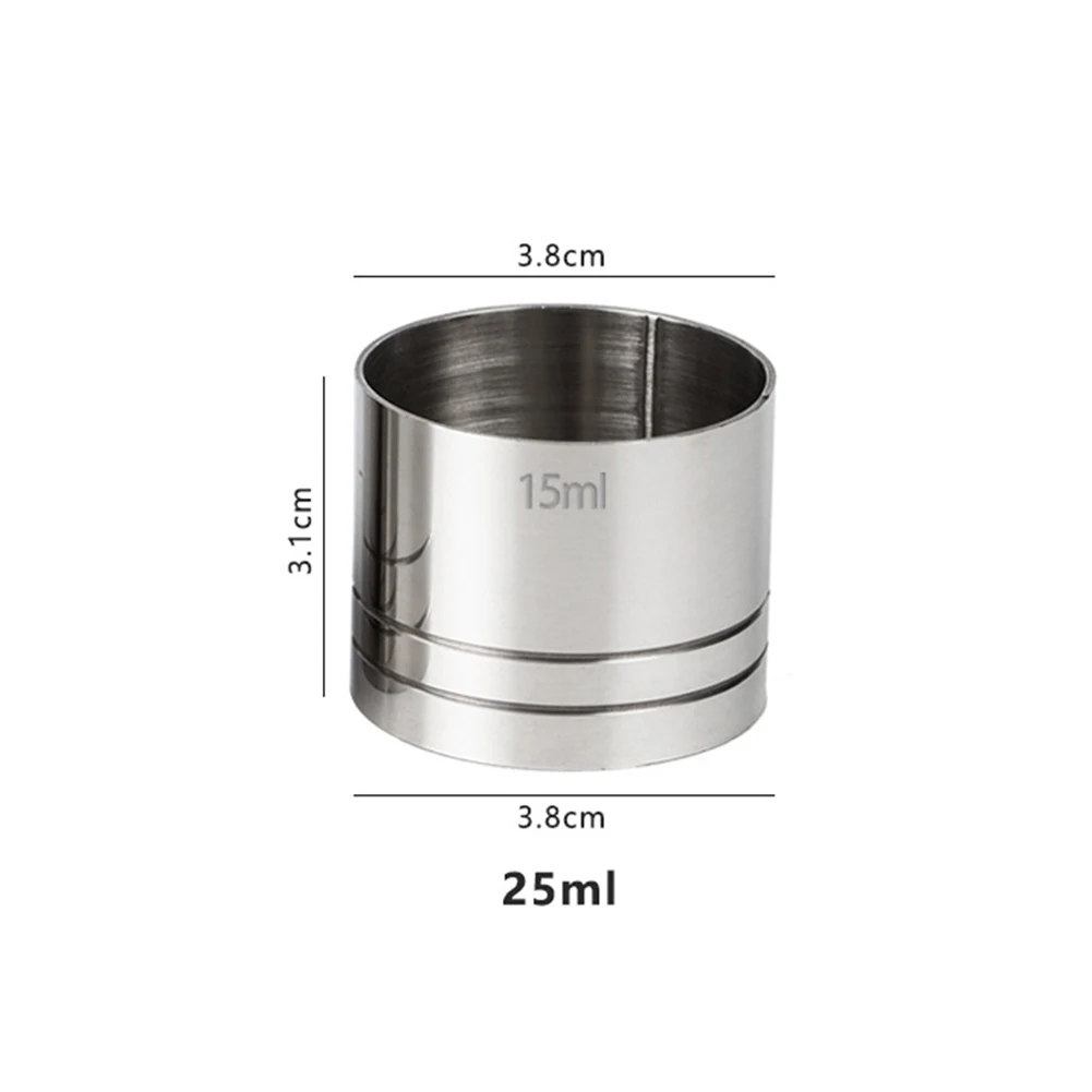 25/35/50ml Stainless Steel Measuring Cup Cylindrical Cocktail Ounce Jigger Wine Drink Measurer Bartending Bottle Bar Accessories