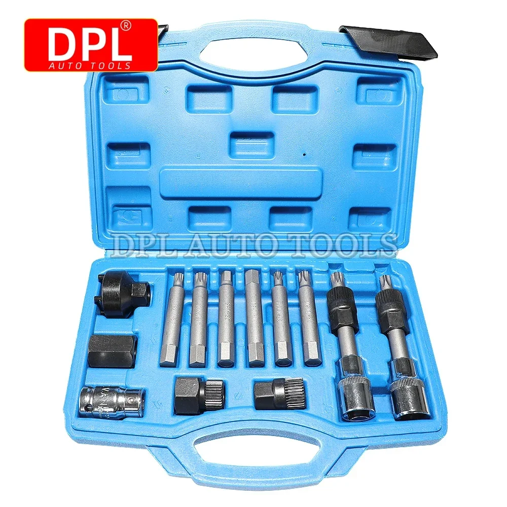 Universal Alternator Freewheel Pulley Removal 13 Pcs/Set Engine Auto Tool Set Car Belt Removal Wrench Tool