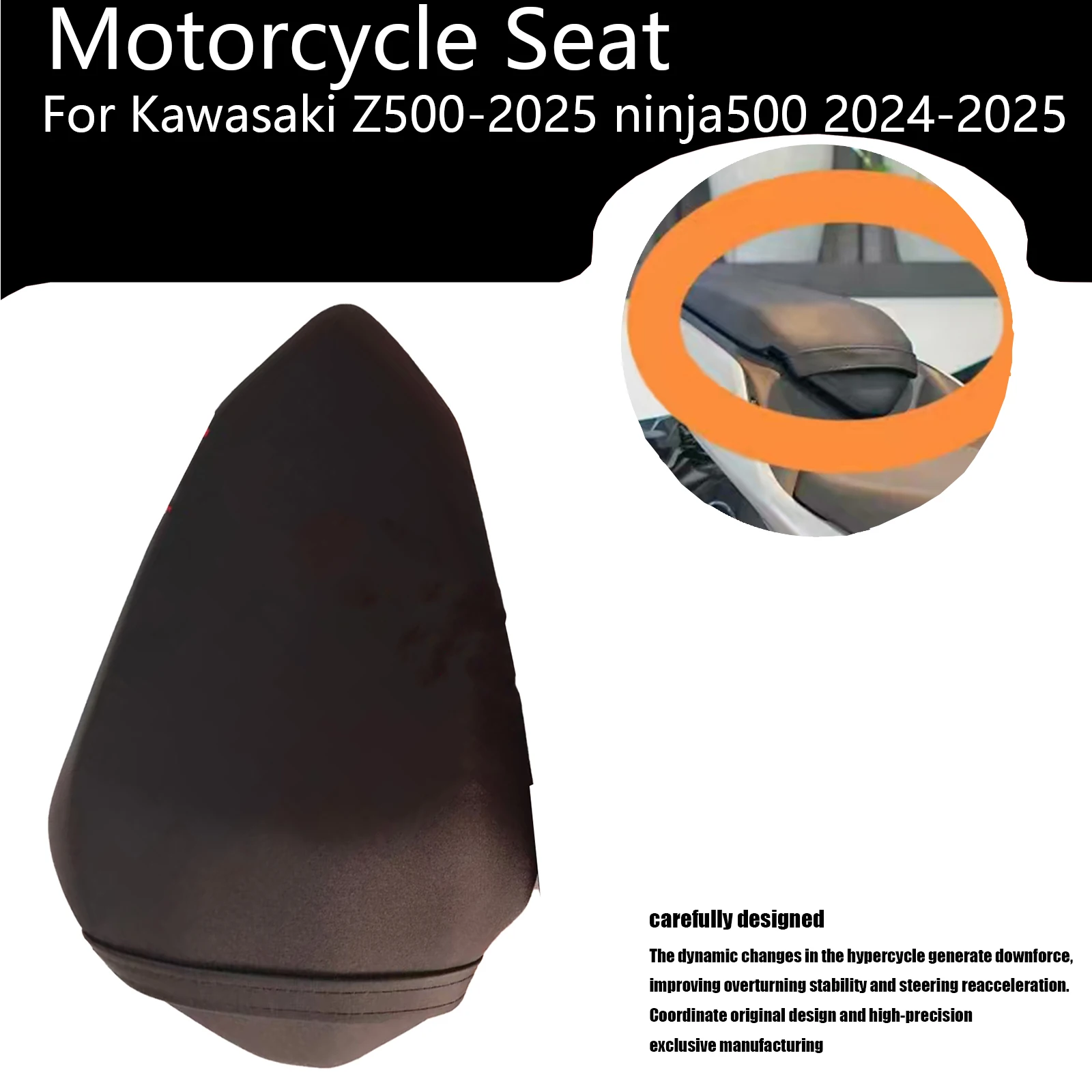 

Motorcycle Accessories Rear Pillion Passenger Seat Black Color For Kawasaki Z500-2025 ninja500 2024-2025