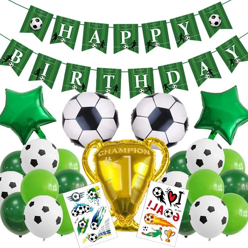 Football theme birthday balloon set champion trophy trolley ball balloon set birthday party decorative balloon wholesale