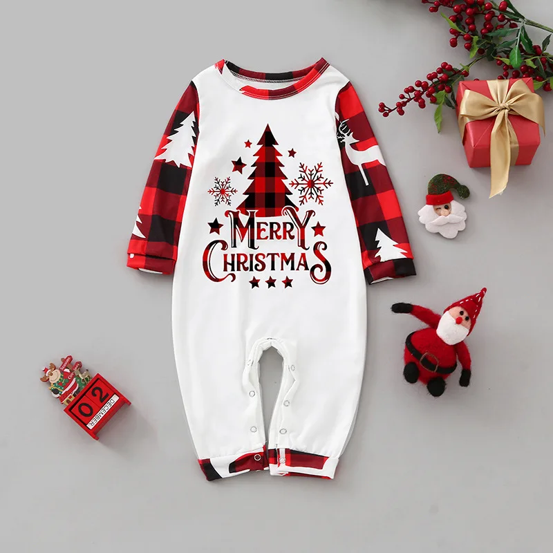 Weihnachts-Familien-passende Outfits, Mama, Papa, Kinder, 2-teiliges Pyjama-Set, Baby-Strampler, lässige, lockere Nachtwäsche, Weihnachts-Familien-Look-Pyjamas