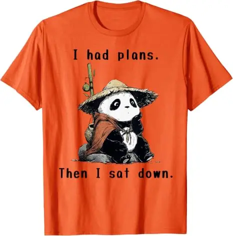 Ich hatte Pläne, dann setzte ich mich hin - Lazy Panda T-Shirt Y2k Niedlicher Lazy Panda Humor Süße Asiatische Ästhetik Kleidung Grafik-Schriftzug T-Shirt Geschenke – Detail 10