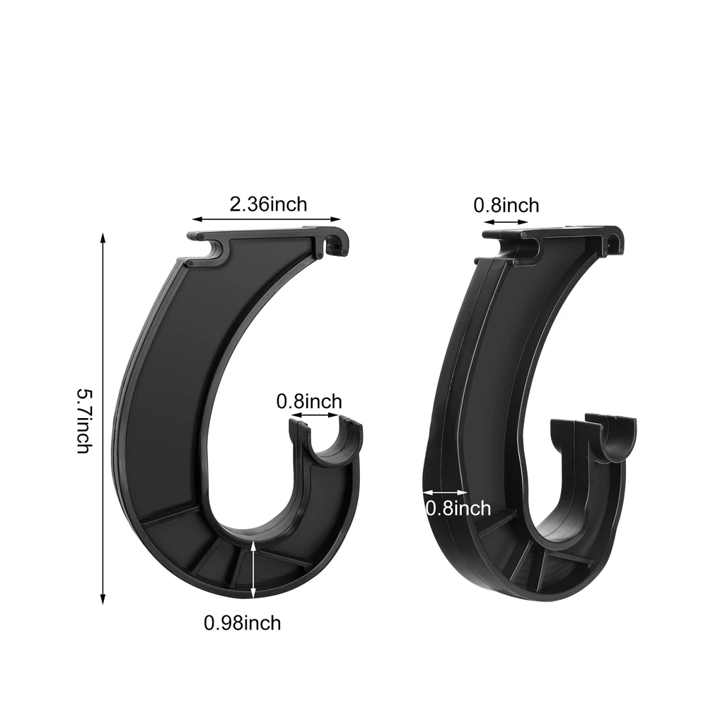 ABRU-Hanging Closet Pole Support Closet Rack Bar Bracket Robuste J-förmige Closet Bracket