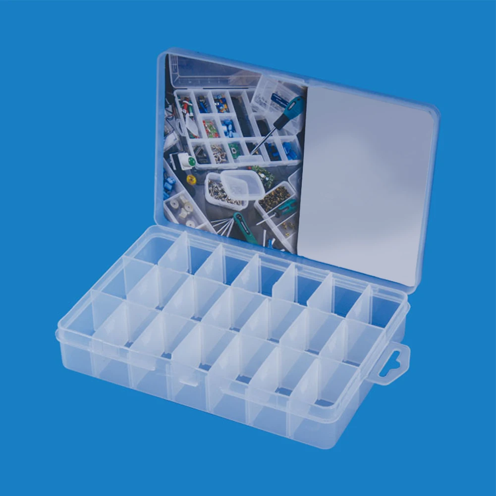 Transparent Storage Box Adjustable Compartment Storage Box Easy To Carry Easy To Use Good Material Movable Partition