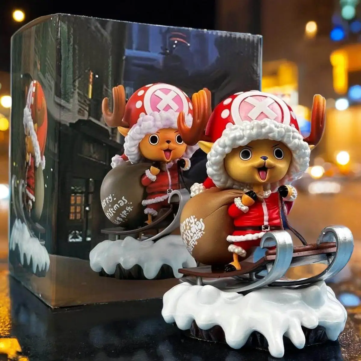

One Piece Special Limited Edition Q Version Tony Tony Chopper Anime Figurine Christmas Santa Sleigh Birthday Gift Decor For Boys