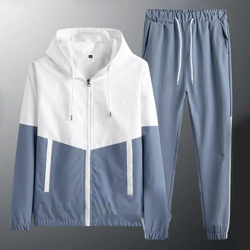 Men Tracksuit Casual Joggers Hooded Sportswear Jackets And Pants 2 Piece Sets Hip Hop Running Sports Suit