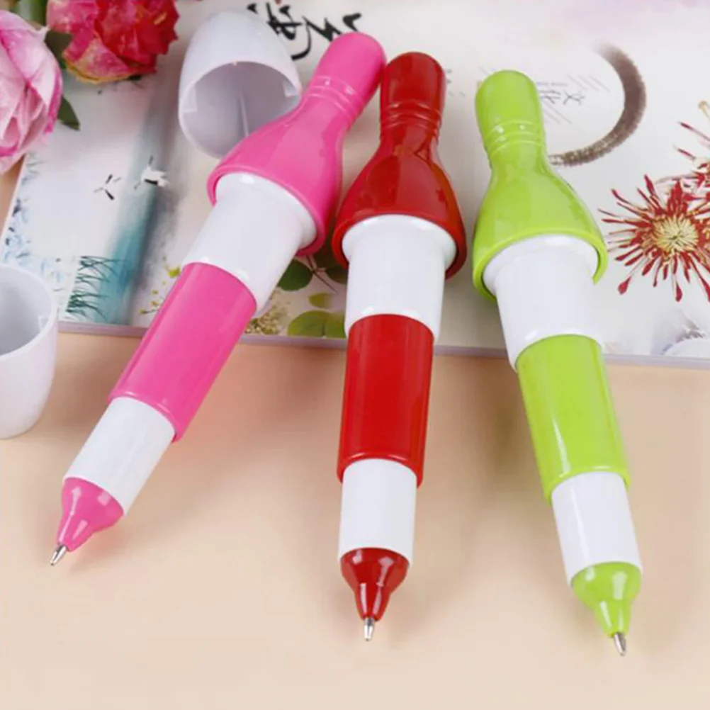 

20Pcs Creative Bowling Pin Ballpoint Pens Retractable Smooth Writing Portable Student Supplies Fun Pens Student Accessory