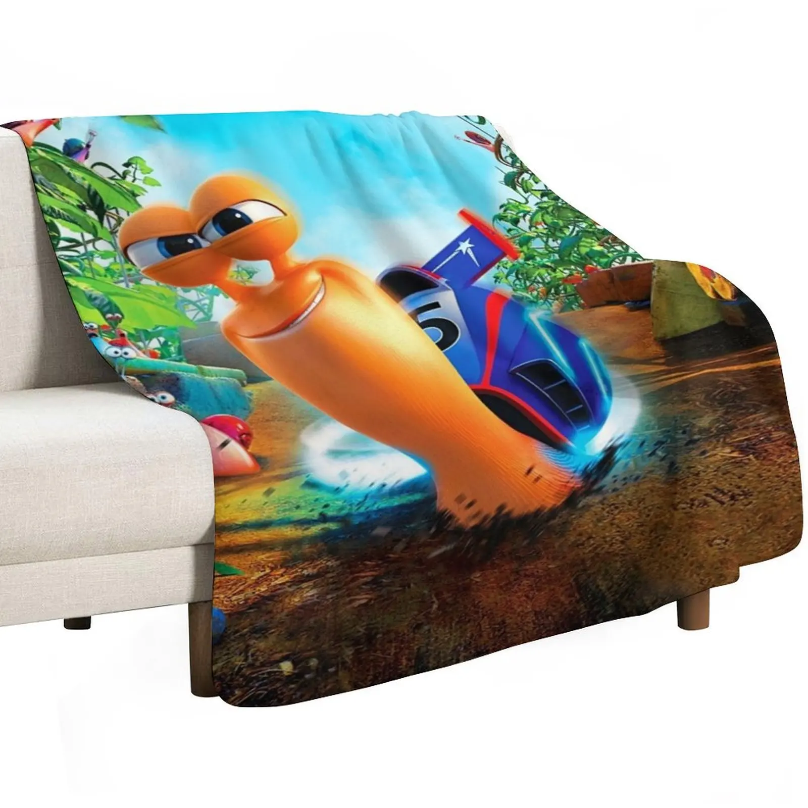 turbo animation characters turbo vs child Throw Blanket Travel Size Cozy Blanket for Plane Train