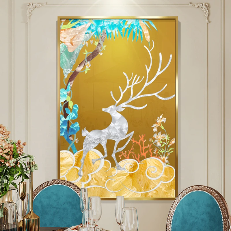 hanging paintings in American style enamel painting, living room, light luxury decoration and high-end restaurant