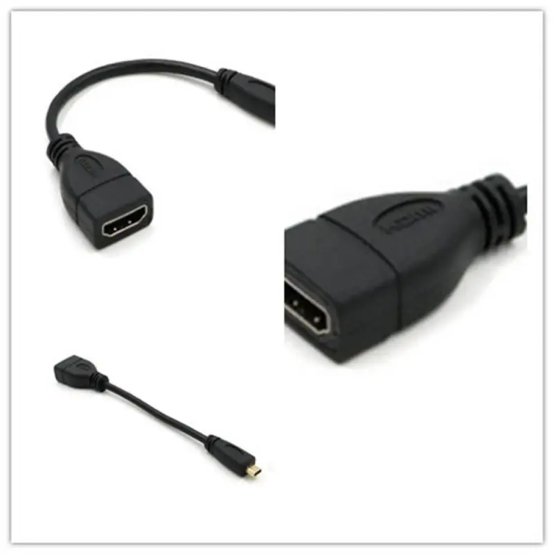 New HDMI-compatible Male to Female Adapter Mini Micro D Type 90 Degree Right Angle Male to HDTV AF Extension Cable for Video