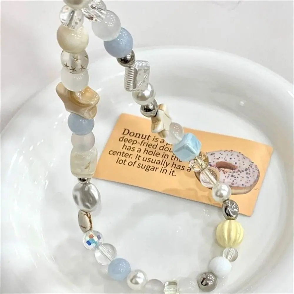 Star Pearl Beaded Phone Chain Hanging Cord Phone Charms Phone Strap Anti-Lost Summer Mobile Lanyard Phone Pendant
