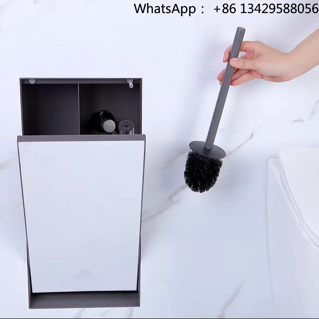 Concealed All-in-one Toilet Cleaner SUS304 Antimicrobial Minimalist Design Toilet Sprayer Toilet Brush Wall Rimless Niche Tile
