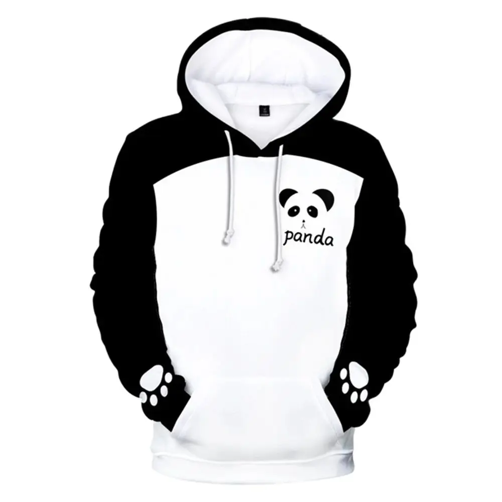 4 To 14 Years Kids Hoodies Cute Panda 3d Print Hooded Sweatshirt boys girls Harajuku Cartoon Hoodies Children Pullover Clothing