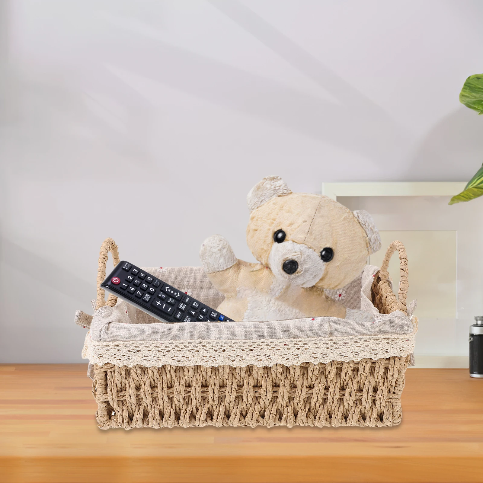 

1set Storage Basket Woven Basket Liner Sundries ganizer Desktop Home Supplies Cloth Lined Safe Material Reusable Long