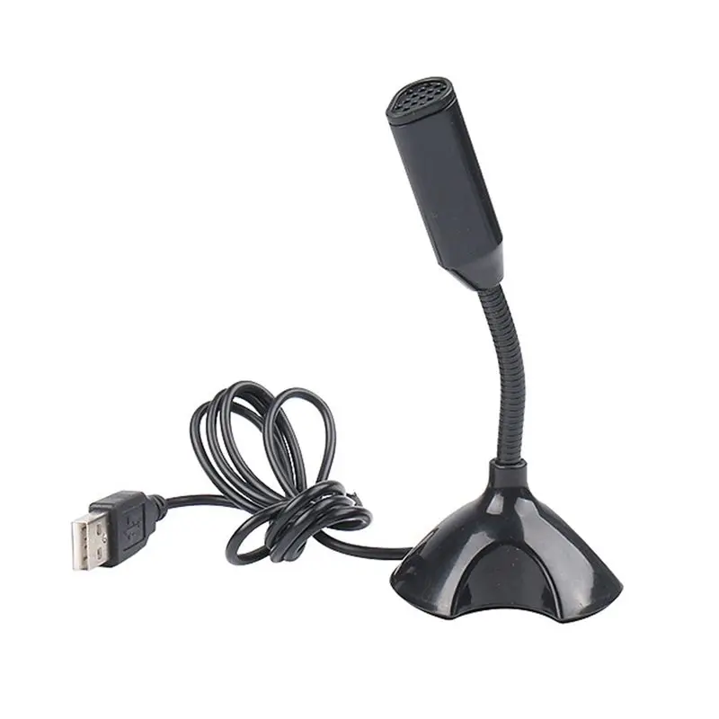 B03B-USB Laptop Microphone Voice Mic High Sensitivity Mini Studio Speech Mic Stand With Holder Gaming Conference For PC