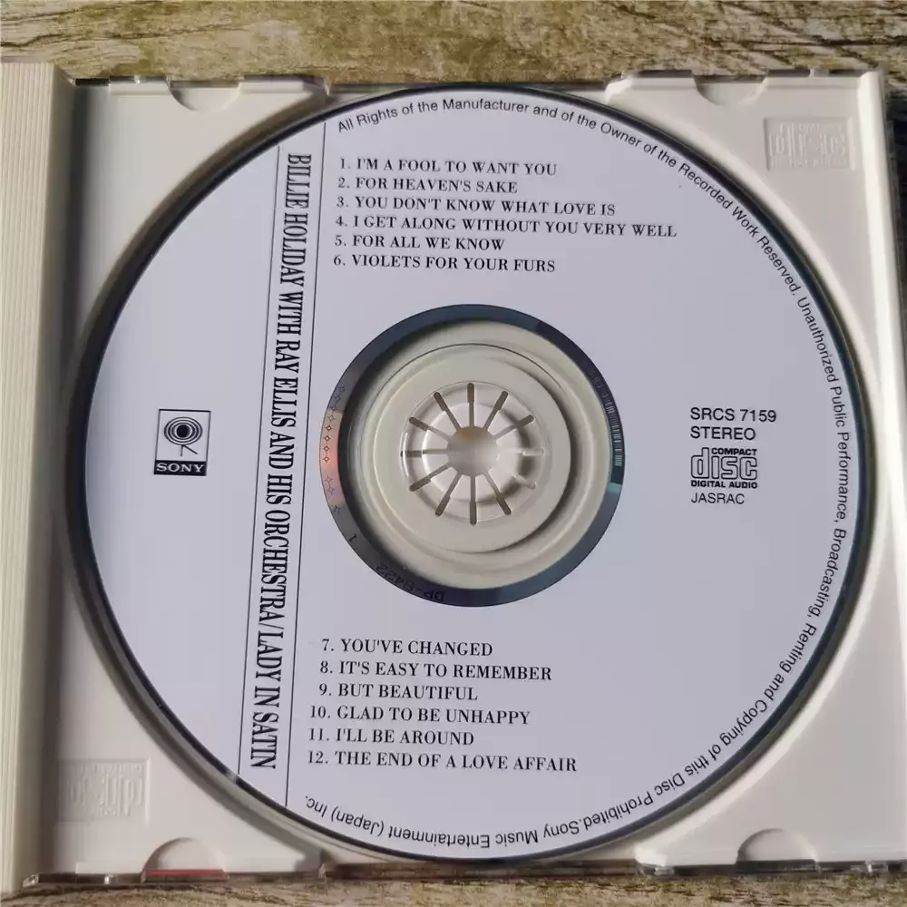 CD Billie Holiday Lady em cetim lançado em 1958