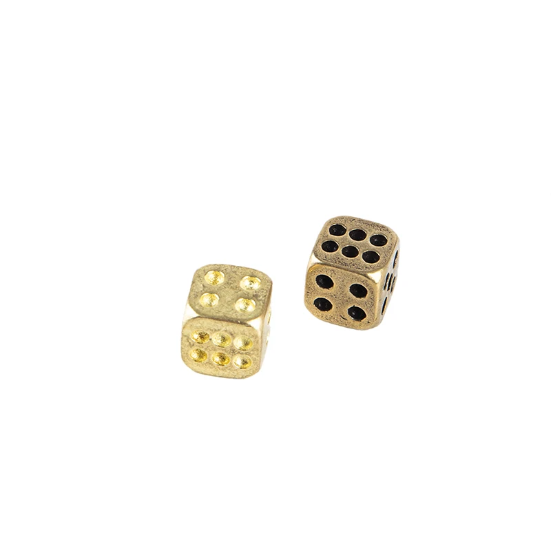 1PC Copper Dice Brass Dice Home Decoration Artware Props Bar Supplies Game Tool Copperware Metal Dice