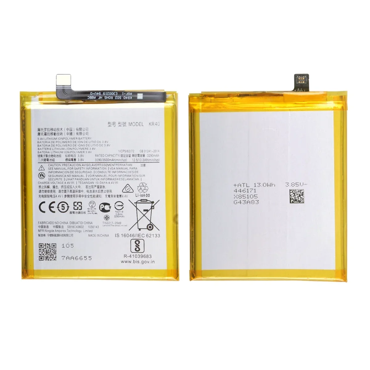 100% Original  KR40 3500mAh Battery For Motorola Moto One Action XT2013-1 / One Vision XT1970-1  Phone Batteries +Tools