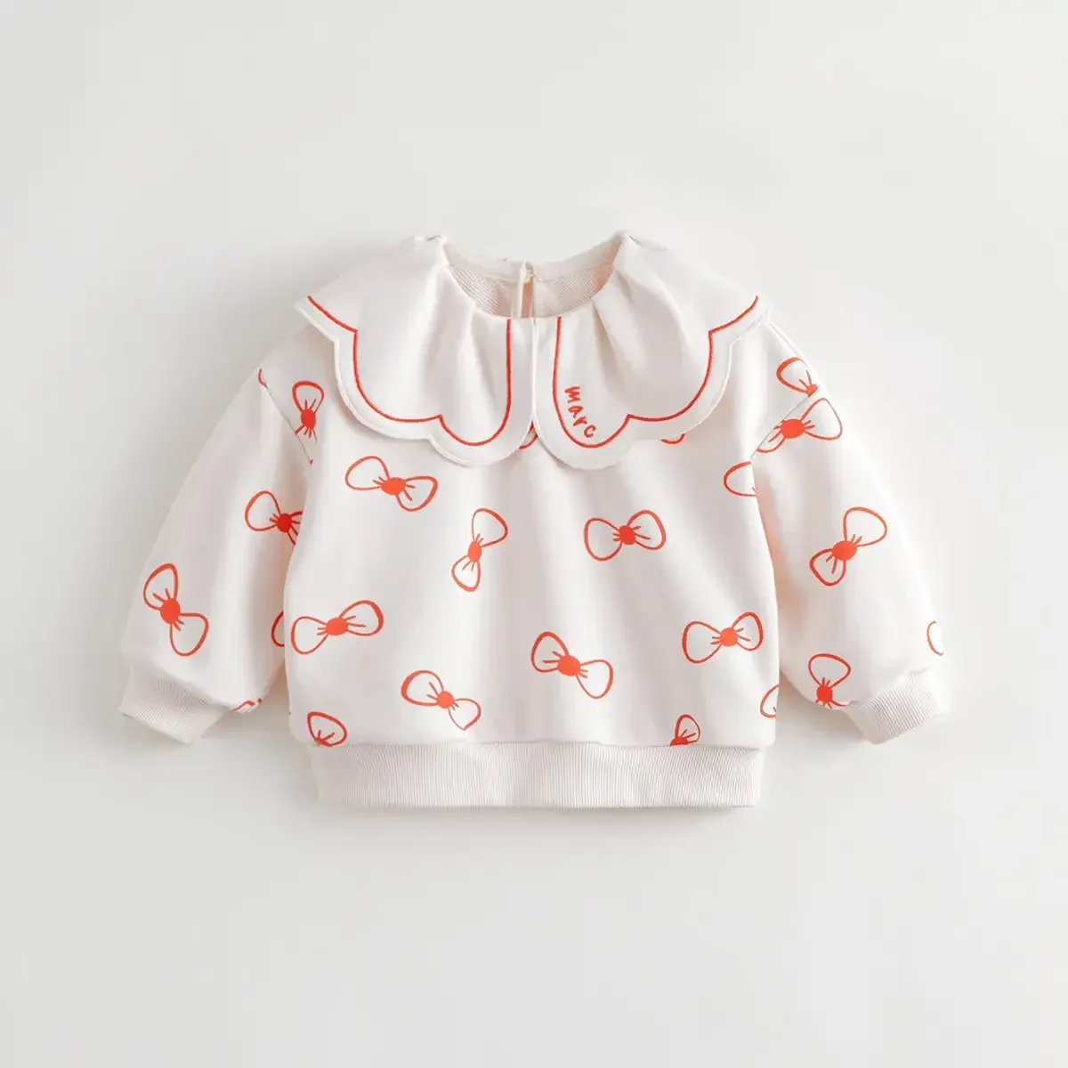 

MARC&JANIE Baby Girls Lapel Collar Jacquard Print Sweatshirts for Spring & Autumn 231592