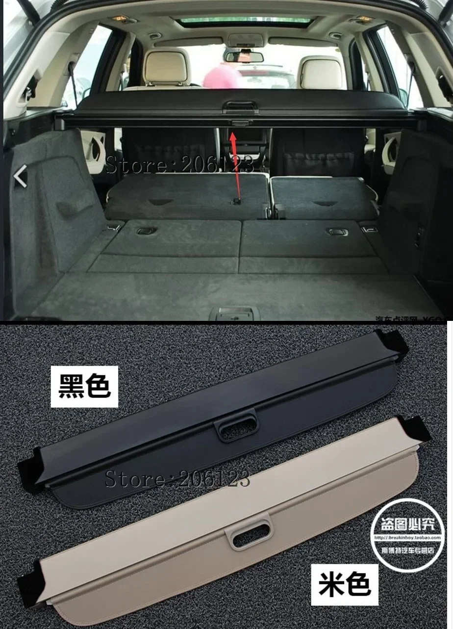 08-13 Black / Beige Rear Trunk Security Shield Cargo Cover 1set For BMW X5 E70 2008 2009 2010 2011 2012 2013