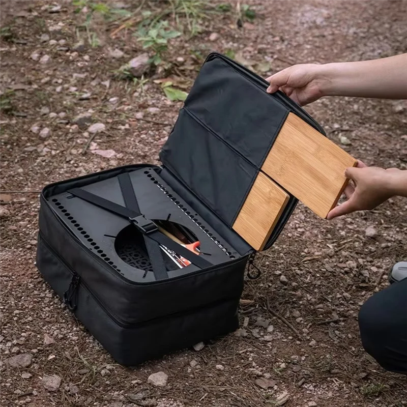 AT19-Outdoor Camping Bamboo Board BBQ Portable Bbq Accessories Natural Bamboo Half-Unit Table Top