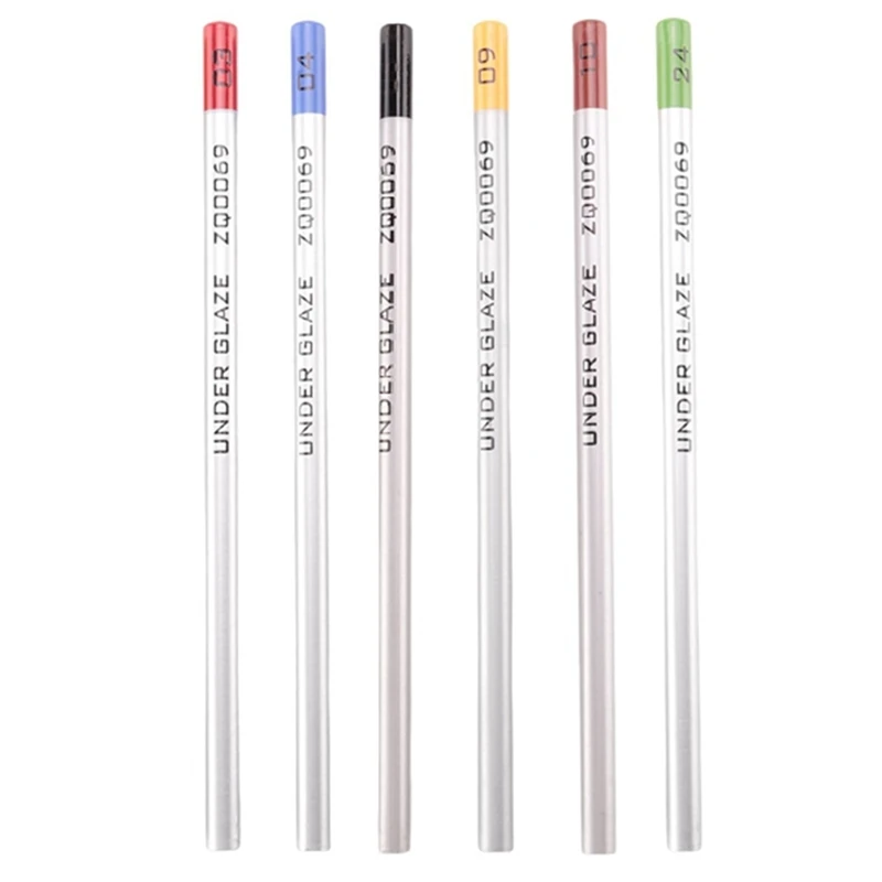 

6Pcs Underglaze Pencils For Pottery For Decorating Fused Glass And Under Glaze Ceramics